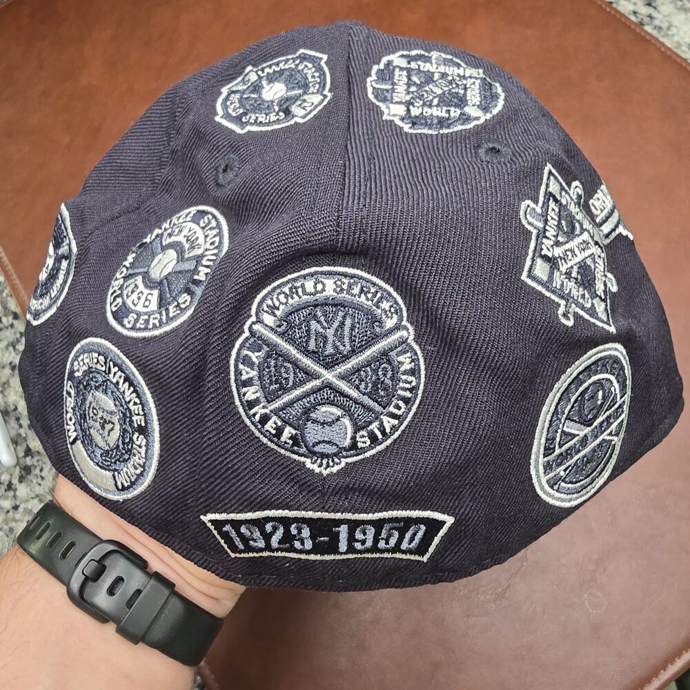 New Era 7-3/8 New York NY Yankees 1923-1950 World Series Patch Baseball Cap - Picture 4 of 7